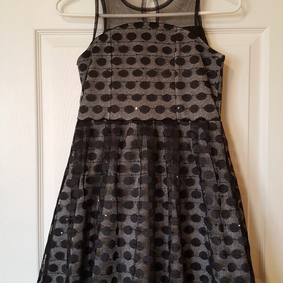 4 Ever Free Girls Formal Party Dress ~ Black and Sparkly Silver ~ Sz. 10 ~ - Picture 2 of 5